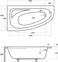 Besco Акриловая ванна Cornea Comfort 150x100 L – фотография-5